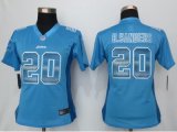 Women Nike Carolina Panthers #20 B.Sanders Blue Strobe Jerseys