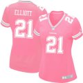 Women's Nike Dallas Cowboys #21 Ezekiel Elliott Pink Game NFL Jerseys