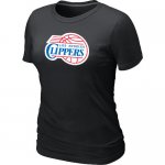 women nba los angeles clippers big & tall primary logo black T-S