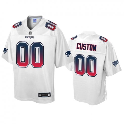New England Patriots Custom White Fade Fashion Jersey - Men\'s