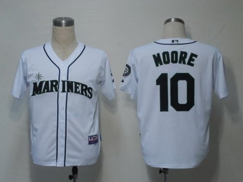 Baseball Jerseys seattle mariners #10 moore white(cool base)