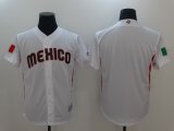 Men's Mexico Baseball Blank Majestic White 2017 World Baseball Classic Stitched Jersey