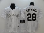 Men's Colorado Rockies #28 Nolan Arenado White 2020 Stitched Baseball Jersey