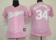 women Baseball Jerseys los angeles dodgers #34 valenzuela pink