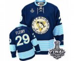 Men's Reebok Pittsburgh Penguins #29 Marc-Andre Fleury Authentic Navy Blue Third Vintage 2017 Stanley Cup Final NHL Jersey