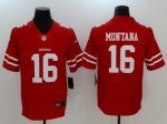 Mens San Francisco 49ers #16 Joe Montana Nike Red Retired Player Vapor Untouchable Limited NFL Jerseys
