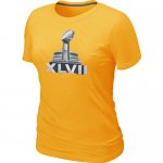 Women NFL Super Bowl XLVII Logo Yellow T-Shirt