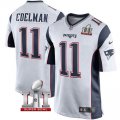 Men's NIKE NFL New England Patriots #11 Julian Edelman White Super Bowl LI Bound Game Jersey