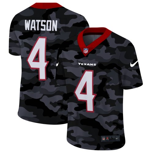 Football Houston Texans #4 Deshaun Watson Stitched 2020 Camo Salute to Service Limited Jersey