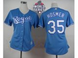Women Kansas City Royals #35 Eric Hosmer Light Blue Alternate 1
