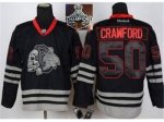 NHL Chicago Blackhawks #50 Corey Crawford Black Ice Skull logo 2