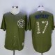 mlb chicago cubs #17 kris bryant green camo new cool base jerseys