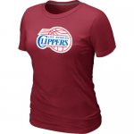 women nba los angeles clippers big & tall primary logo red T-Shi