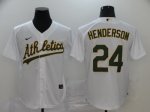 Men's Oakland Athletics #24 Rickey Henderson White 2020 Stitched Baseball Jersey