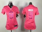 nike women nfl new orleans saints #9 brees pink jerseys