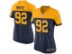 women nike nfl green bay packers #92 white yellow and blue jerseys