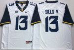 West Virginia Mountaineers White #13 David Sills V College Jersey