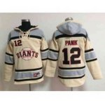 mlb jerseys san francisco giants #12 panik cream pullover hooded sweatshirt