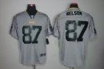 nike nfl green bay packers #87 nelson elite grey [lights out]
