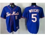 mlb new york mets #5 wright blue jerseys [number white]
