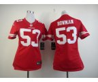 nike women nfl san francisco 49ers #53 bowman red [nike limited]