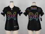 nike women nfl denver broncos #94 ware fashion black jerseys