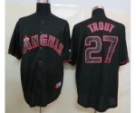 mlb los angeles angels #27 trout black jerseys