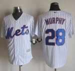 mlb jerseys new york mets #28 Daniel Murphy White(Blue Strip) Ne