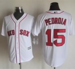 mlb jerseys boston red sox #15 Pedroia White New Cool Base Sti