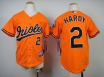 youth mlb baltimore orioles #2 hardy orange jerseys