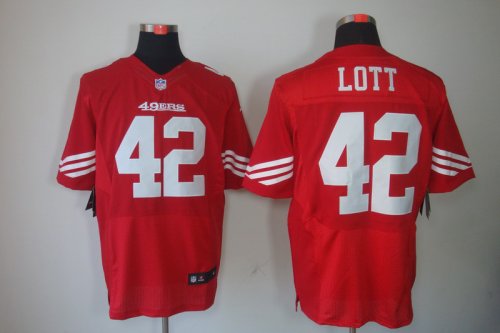 nike nfl san francisco 49ers #42 ronnie lott elite red jerseys