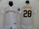 Men's Colorado Rockies #28 Nolan Arenado White Gold Fashion 2020 Stitched Baseball Jersey
