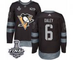 Men's Adidas Pittsburgh Penguins #6 Trevor Daley Authentic Black 1917-2017 100th Anniversary 2017 Stanley Cup Final NHL Jersey