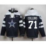 nike nfl dallas cowboys #71 lael collins navy blue player pullover hoodie