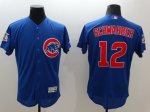 mlb chicago cubs #12 kyle schwarber majestic blue flexbase authentic collection jerseys