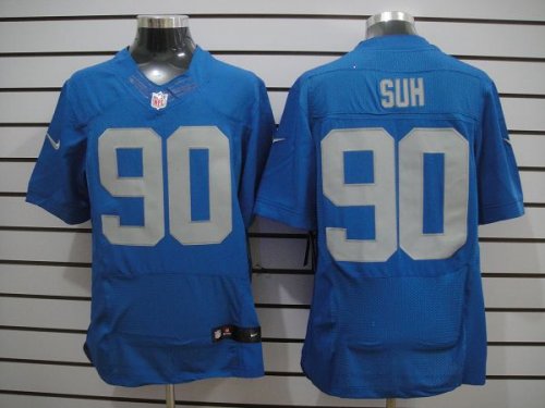 nike nfl detroit lions #90 ndamukong suh elite blue jerseys [thr