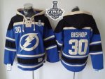 NHL Tampa Bay Lightning #30 Ben Bishop Blue Sawyer Hooded Sweats
