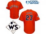Men Majestic Houston Astros #27 Jose Altuve Orange 2017 World Series Cool Base MLB Jersey