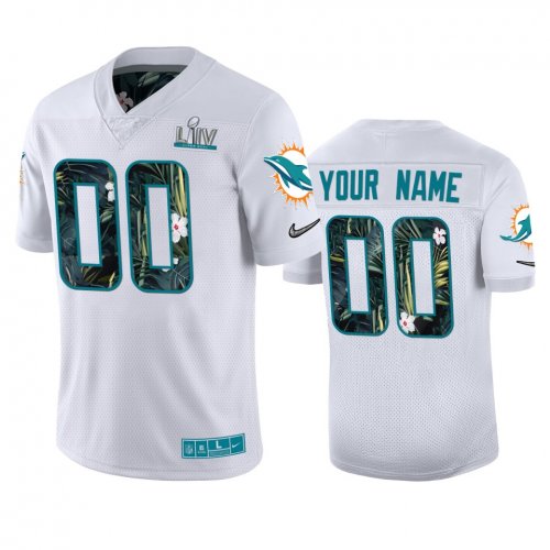 Men\'s Miami Dolphins Custom Nike White Super Bowl LIV Jersey