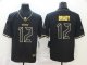 Football Tampa Bay Buccaneers #12 Tom Brady Limited Black Golden Edition Jersey