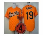 mlb baltimore orioles #19 davis orange [4 hall of fame patch]