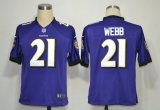 nike nfl baltimore ravens #21 webb purple jerseys [game]