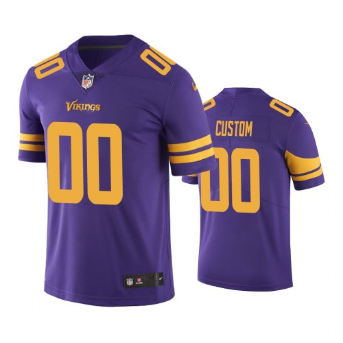 Minnesota Vikings #00 Men\'s Purple Custom Color Rush Limited Jersey