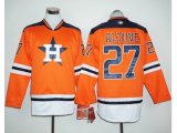 mlb houston astros #27 jose altuve orange long sleeve stitched jerseys