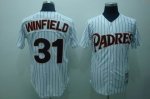 Baseball Jerseys san diego padres #31 winfield white(black strip