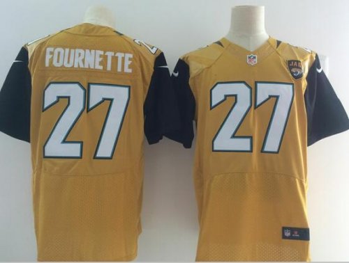 Men\'s NFL Jacksonville Jaguars #27 Leonard Fournette Golden Elite Jerseys