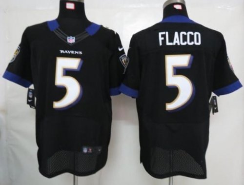 nike nfl baltimore ravens #5 flacco elite black cheap jerseys