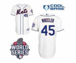 2015 World Series mlb jerseys new york mets #45 wheeler white