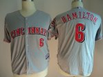 Men's MLB Cincinnati Reds #6 Billy Hamilton Grey Cool Base Jerseys