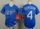youth mlb kansas city royals #4 gordon lt.blue cool base jerseys